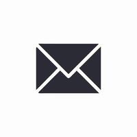 Dark Gray Envelope Icon, Mail Symbol, Email Message Graphic vector