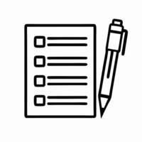 Checklist Icon To Do List with Pen Simple Illustration vector