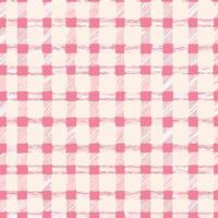 Pink and Beige Gingham Check Pattern Background vector