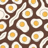 Fried Eggs and Bacon Seamless Pattern Background vector