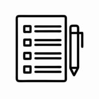 Checklist Icon To Do List with Pen Simple Design vector