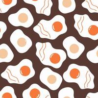 Cute Fried Eggs Breakfast Pattern Background vector