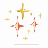 Gold and Red Sparkling Stars Design Element vector