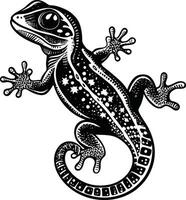 Detailed Illustration of a Lizard with a Starry Design in Style vector
