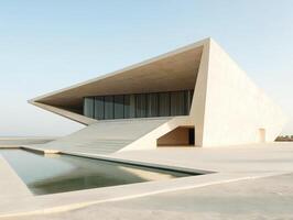 Modern architecture design featuring sleek lines and minimalism photo