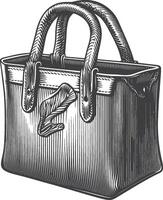 Vintage Hand-Drawn Tote Bag Illustration in Style for Art Use vector