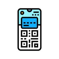 smartphone wallet qr code fintech color icon illustration vector