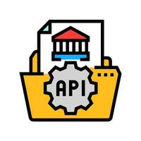 open banking api fintech color icon illustration vector