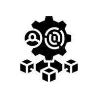 blockchain based identity verification glyph icon illustration vector