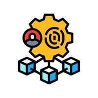 blockchain based identity verification color icon illustration vector