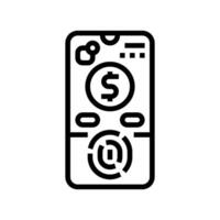 biometric payment authentication fintech line icon illustration vector