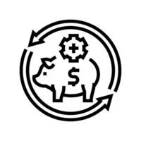 automated savings feature fintech line icon illustration vector
