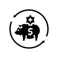 automated savings feature fintech glyph icon illustration vector