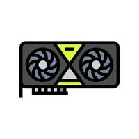 high performance graphics card gaming pc color icon illustration vector