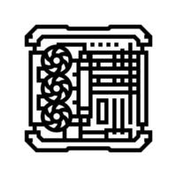 custom build open case gaming pc line icon illustration vector