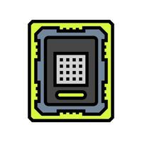 overclocked cpu chip gaming pc color icon illustration vector