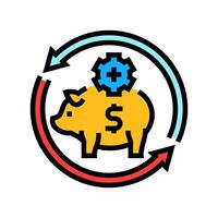 automated savings feature fintech color icon illustration vector