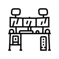 multi screen streaming setup gaming pc line icon illustration vector