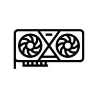high performance graphics card gaming pc line icon illustration vector