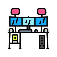 multi screen streaming setup gaming pc color icon illustration vector