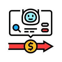 transaction monitoring ai fintech color icon illustration vector