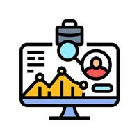 data driven recruitment analytics head hunting color icon illustration vector