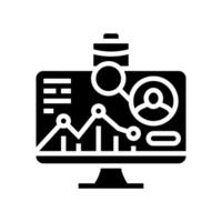 data driven recruitment analytics head hunting glyph icon illustration vector