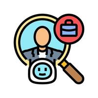 ai based candidate matching head hunting color icon illustration vector