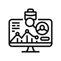 data driven recruitment analytics head hunting line icon illustration vector