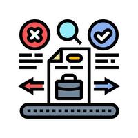 automated resume screening head hunting color icon illustration vector