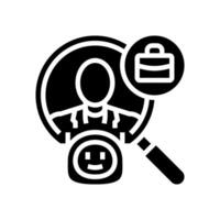 ai based candidate matching head hunting glyph icon illustration vector