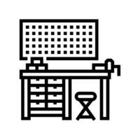 workbench tools line icon illustration vector