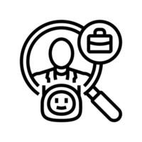 ai based candidate matching head hunting line icon illustration vector