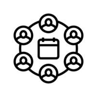 exclusive industry networking event line icon illustration vector