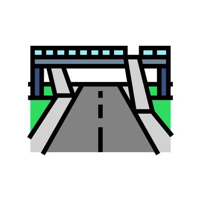 pedestrian bridge highway road color icon illustration