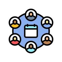 exclusive industry networking event color icon illustration vector