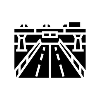 bridge highway road glyph icon illustration