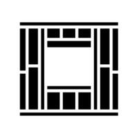 window frames wood frame house glyph icon illustration vector