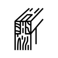 jointing wood frame house line icon illustration vector
