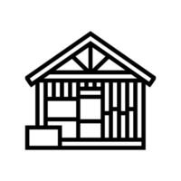 siding frame wood frame house line icon illustration vector