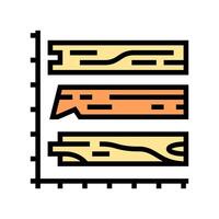 cutting wood beams and rafters color icon illustration vector
