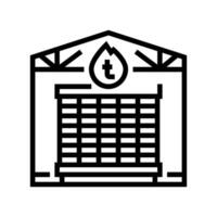 lumber drying process line icon illustration vector