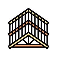 roof framing wood frame house color icon illustration vector