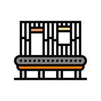 assembly line wood frame house color icon illustration vector