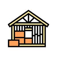 siding frame wood frame house color icon illustration vector