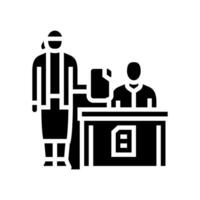 filing documents administrative assistant glyph icon illustration vector