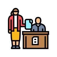 filing documents administrative assistant color icon illustration vector