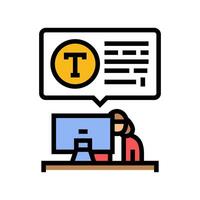 typing computer office assistant color icon illustration vector