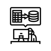 data entry administrative assistant line icon illustration vector
