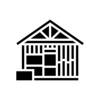 siding frame wood frame house glyph icon illustration vector